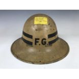 A Second World War Fire Watcher's helmet