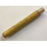A tube of Second World War Air Raid Precautions glass re-enforcing parchment paper