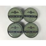 Four RAF "Special Ration" Type B tins and contents