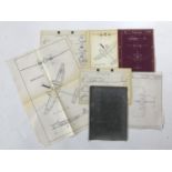 A group of German Third Reich Luftwaffe aircraft production plans and technical documents pertaining