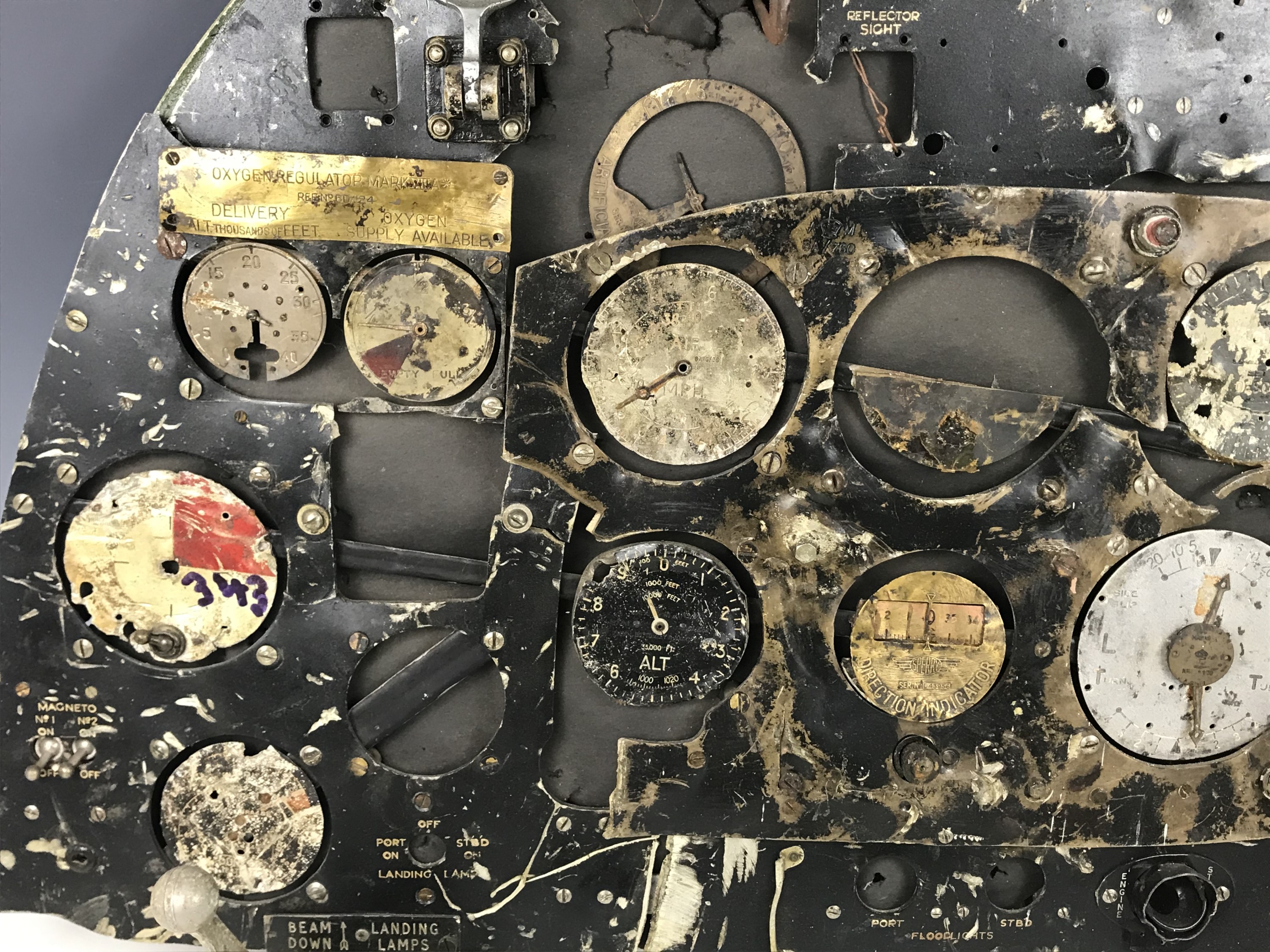 A relic RAF Spitfire cockpit instrument panel with provenance - Image 2 of 4