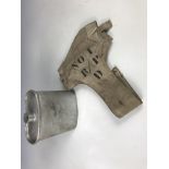 A Second World War ARP water bottle together with a fireman's axe and holster