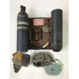 A group of items including gas bottles and fuselage small hatch covers from a Luftwaffe Junkers 88