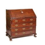 English mahogany wood boat bureau, late 18th century