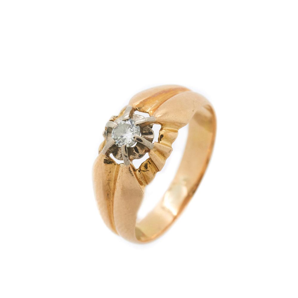 Gold and diamond ring