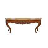 Carved walnut wood console