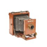 English J. Lancaster & Son. mahogany wood camera, early 20th century