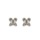 White gold and diamonds butterfly earrings