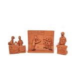 Spanish terracotta figure, group and high-relief lot