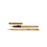 Sheaffer "Targa 1011" gold plated pen and fountain pen set, c.1980