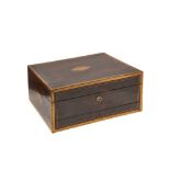 English wood and brass box, late 19th century