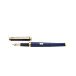Montblanc "Noblesse Oblige" blue Chinese lacquer and gold plated fountain pen, c.1980