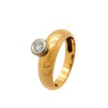 Gold, white gold and diamond ring