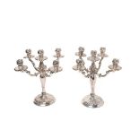 Silver pair of candelabras