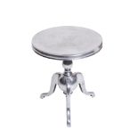 Chrome-plated aluminium Louis XV style side table