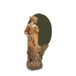 French Art Nouveau patinated stucco mirror, early 20th century