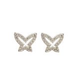 White gold and diamonds butterfly earrings