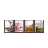 Four seasons. Four oils on paper