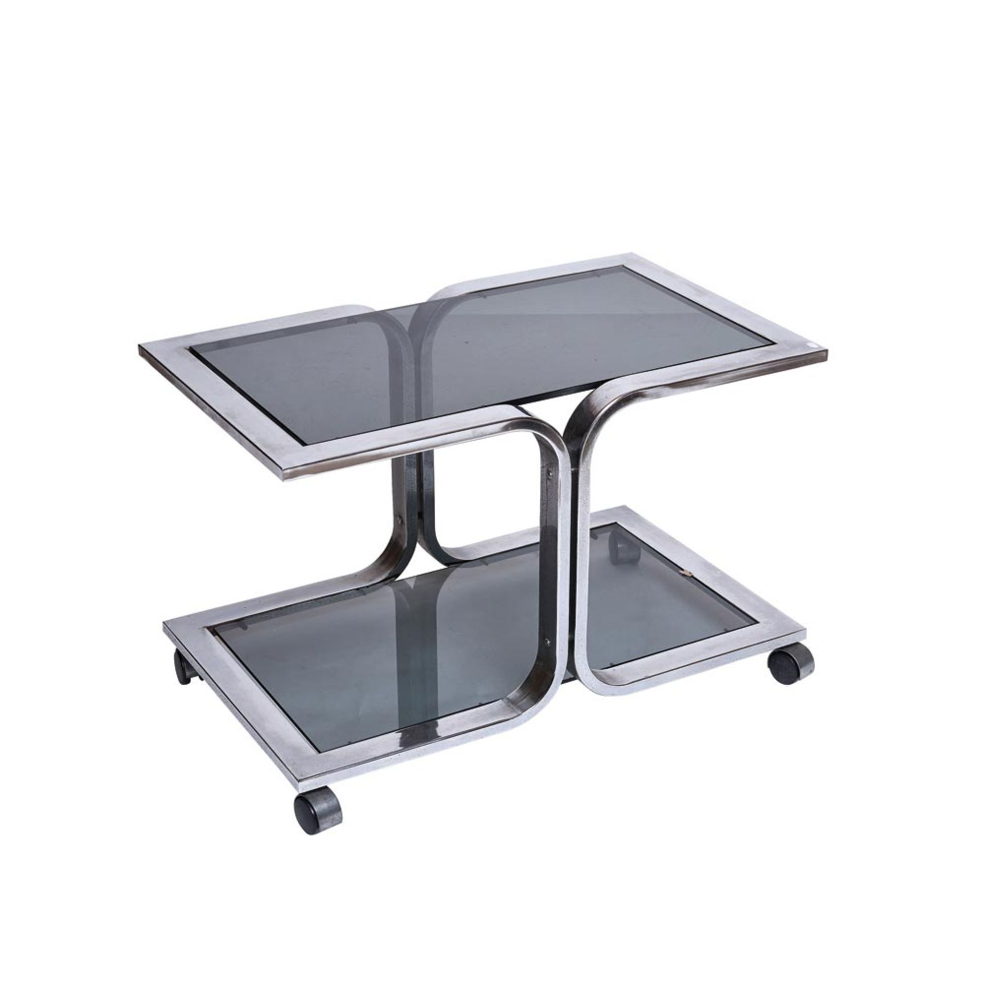 Steel and glass side table
