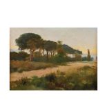 Catalan school, 20th century. Landscape. Oil on panel