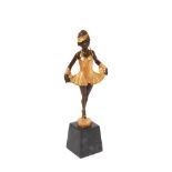 European patinated and gilt bronze dancer sculpture