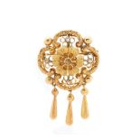 Gold and diamonds pedant-brooch