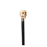 Carved ivory and ebony wood skull design walking stick, c.1940