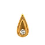 Gold and diamond tear pendant
