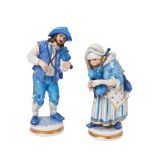 Spanish porcelain pair of figures
