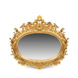 Carved and gilt wood mirror, early 20th century