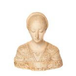 European stucco lady bust, early 20th century