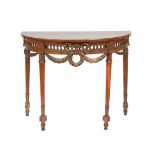 Carved walnut wood Louis XVI style console