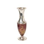 Silver and enamel vase