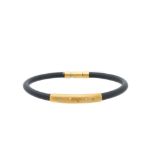 Rubber, gold and diamonds bracelet