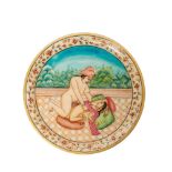 Indian painted alabaster plate