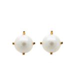 Gold and cultured pearl earrings