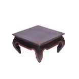 Oriental ebony and polychrome wood centre table