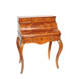 Spanish walnut wood and bronze mounted Louis XV style desk