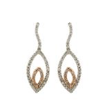 Gold, white gold and diamonds earrings