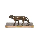 European Art deco calamine tiger sculpture, c.1930