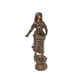 French patinated calamine peasant sculpture
