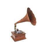 Diamont Pathé wood and metal gramophone, c.1910