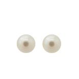Gold and cultured pearl earrings