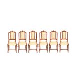 Spanish Modernist carved and gilt wood chairs set, early 20th century