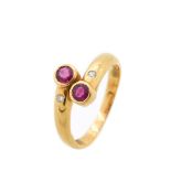 Gold, rubies and diamonds ring