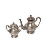 Silver tea pot and sugar bowl lot