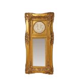 Carved and gilt wood "trumeau" style mirror