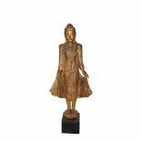 Burmese carved and gilt wood Buddha sculpture