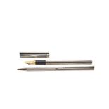 Dupont "Classique" silver pen and fountain pen set, c.1980