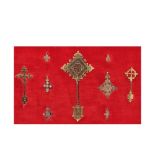 Ethiopian Coptic bronze and silvery metal crosses collection